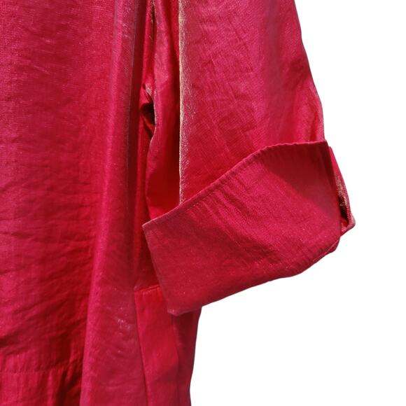 Ali Miles Plus Sz 3X Bright Pink Irridescent Swing Jacket Lagenlook Shimmery - Picture 4 of 6